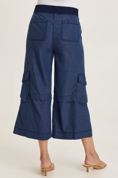 Rosalina Twill Cargo Gaucho Crop  in Airdale Pigment