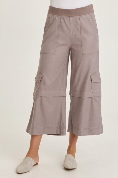 Rosalina Twill Cargo Gaucho Crop in Poppy Seed