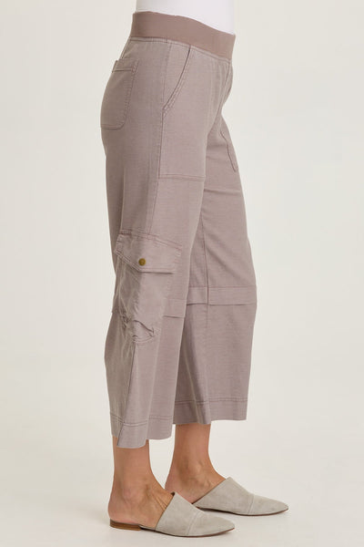 Rosalina Twill Cargo Gaucho Crop in Poppy Seed