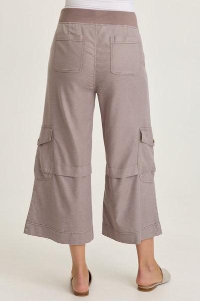 Rosalina Twill Cargo Gaucho Crop in Poppy Seed