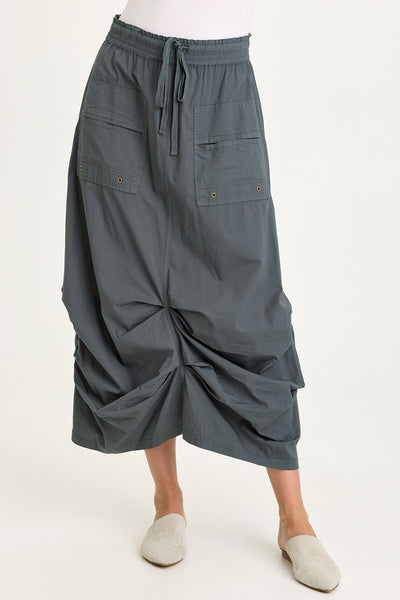 Hedvig Poplin Pleated Hem Skirt in Hawthorn Leaf