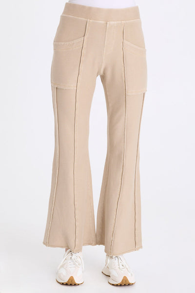 Lucius Twill Knit Flare Pant in Merino Wool Pigment