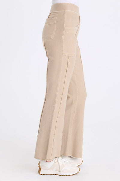 Lucius Twill Knit Flare Pant in Merino Wool Pigment