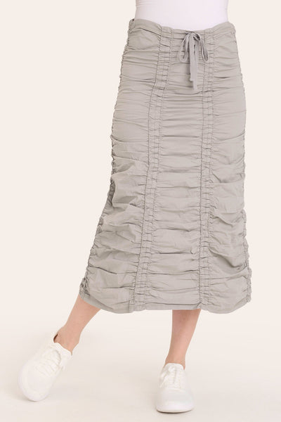 Double Shirred Panel Skirt in Frost