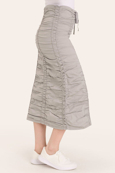 Double Shirred Panel Skirt in Frost
