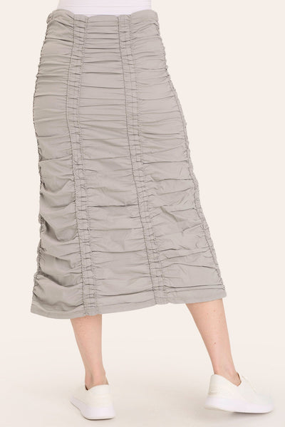 Double Shirred Panel Skirt in Frost