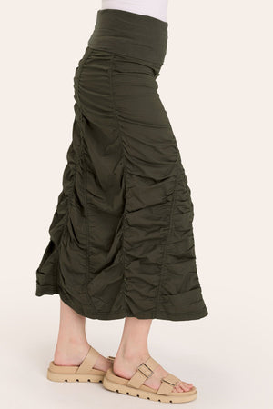 Gored Peasant Skirt in Olive