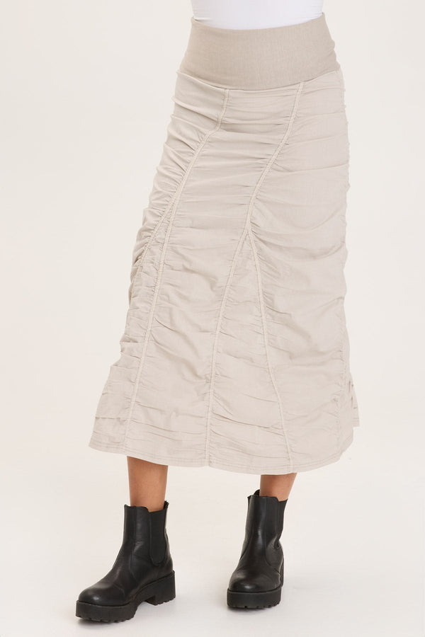Gored Peasant Skirt in Ripple Tan Pigment