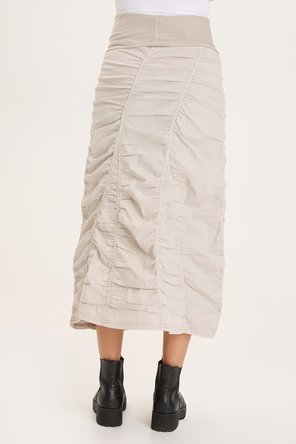 Gored Peasant Skirt in Ripple Tan Pigment