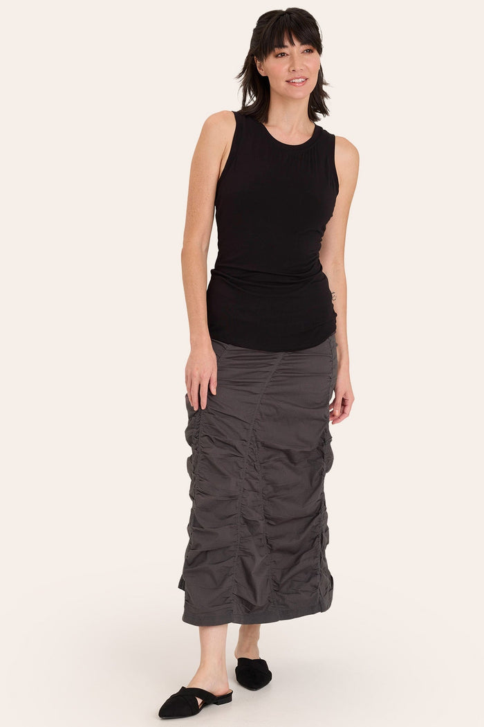 Gored Peasant Skirt in Charcoal