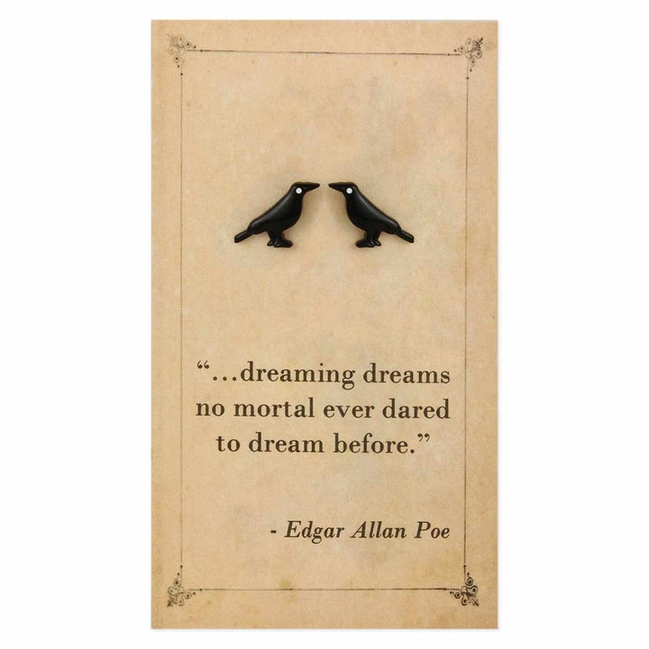 Literary Quote Raven Post Earring