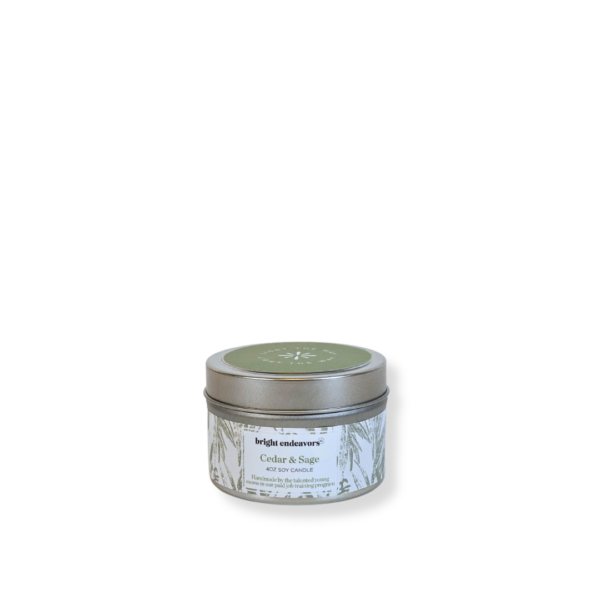 Tin candle 4 oz. cedar & sage