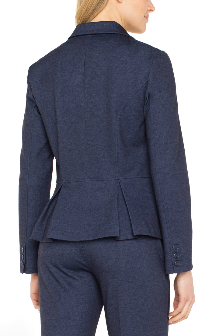 Peplum Blazer in Dark Navy