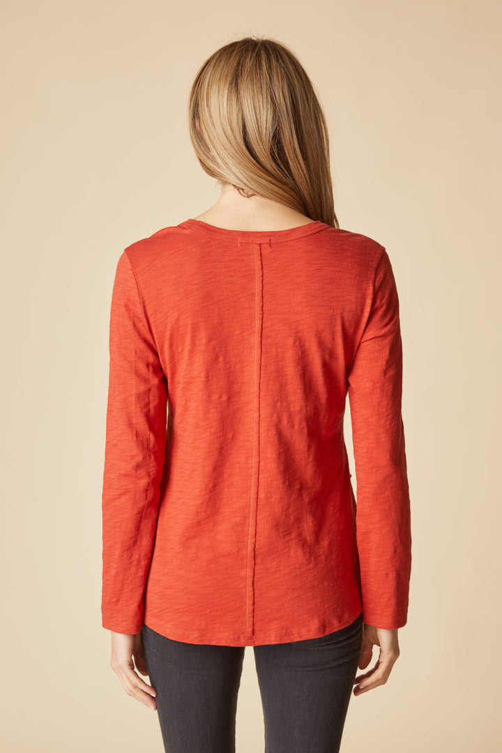 Cotton Pebble Shirttail Tunic in Sienna