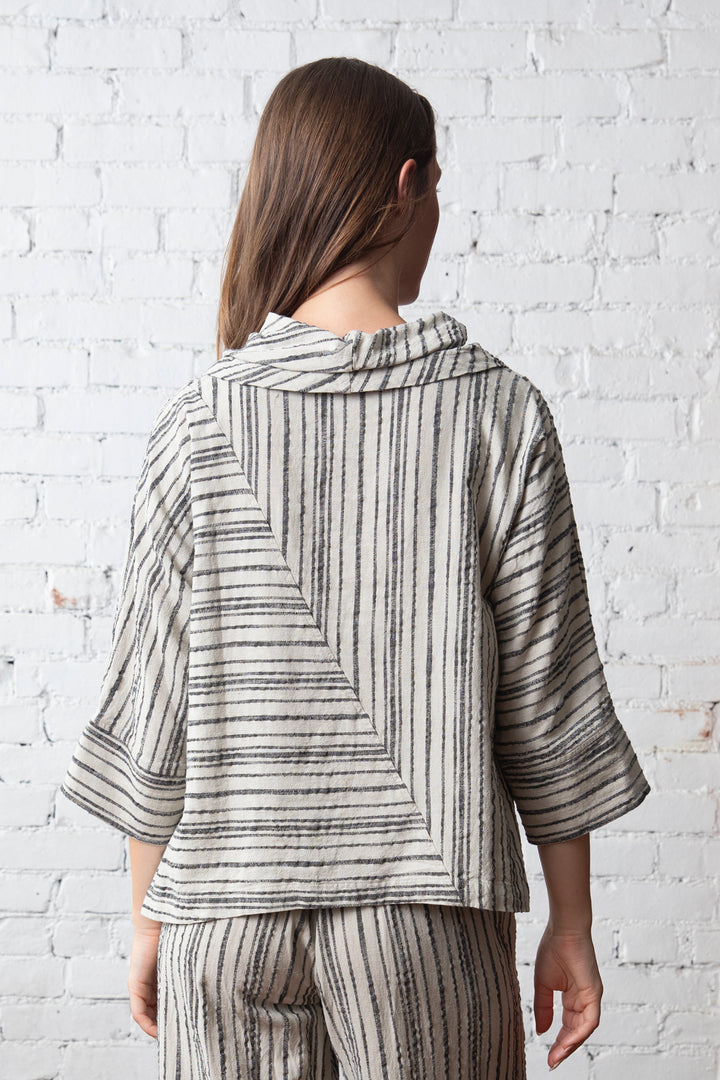 Retro Stripe Midtown Topper in Shell