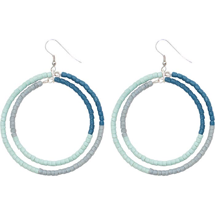 Color Block Hoops: Earrings – Sea Glass