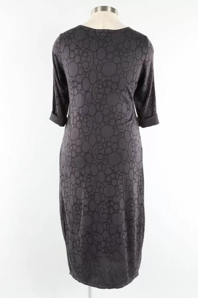 3/4 Sleeve Dress in Anthracite Grey