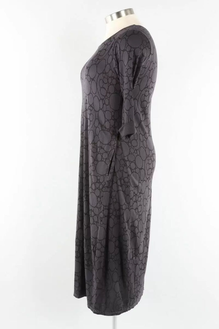 3/4 Sleeve Dress in Anthracite Grey