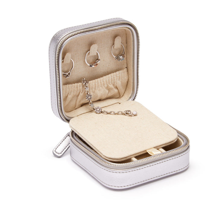 Silver Luna Small Travel Jewelry Case