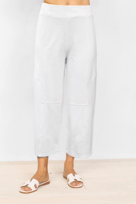 Stonewash Cotton Flood Pants in White