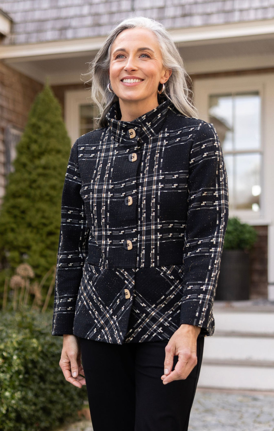 Windowpane Swing Jacket in Plaid