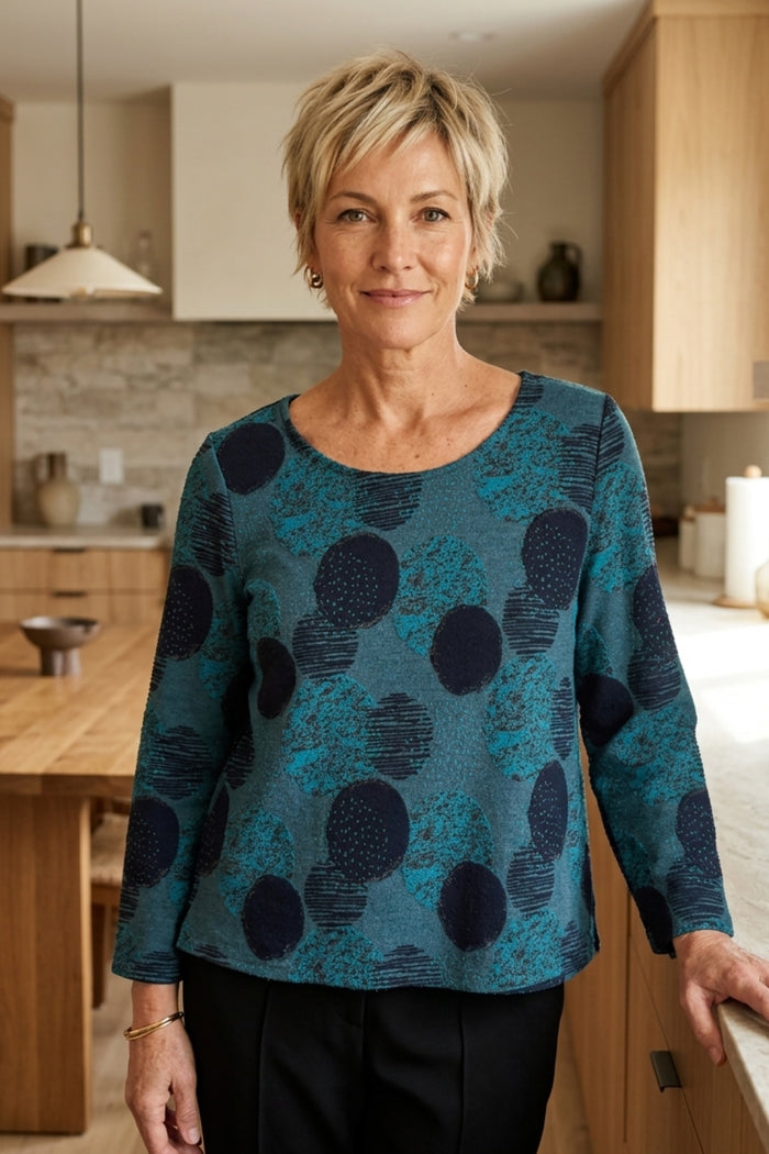 Spotlight Knit Travel Tee in Teal