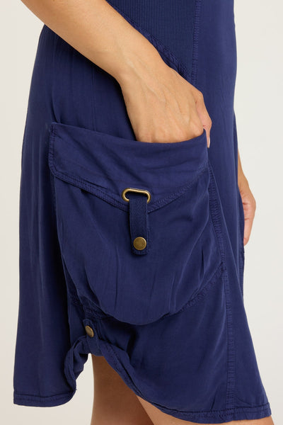 Twill Penta Dress in Navy Blue