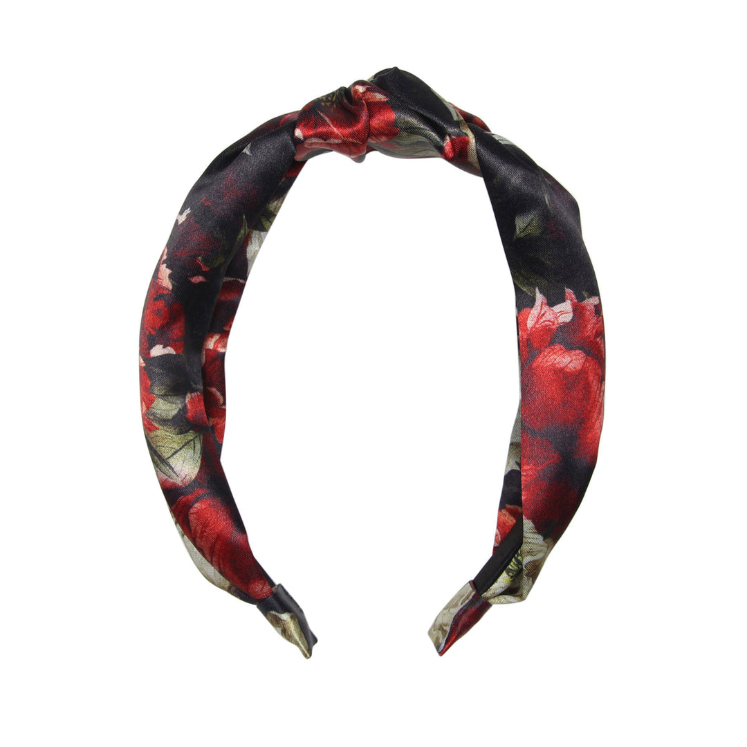 Dark Floral Knotted Headband