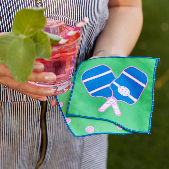 Pickleball Reusable Cocktail Napkins - Set of 8