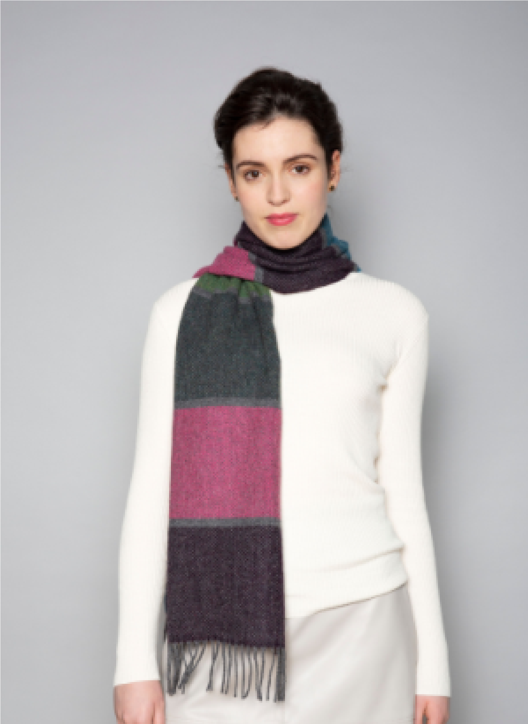 Lambs Wool Scarf from Ireland in Contemporary Stripe