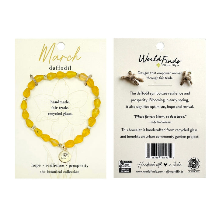 March Botanical Bracelet - Daffodil