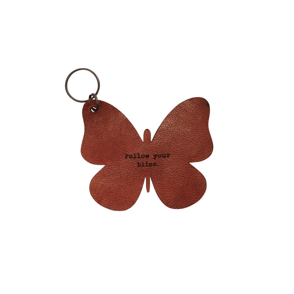 Butterfly Leather Keychain - Bliss
