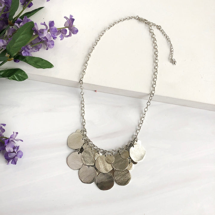 Cascading Disc Necklace in Silver