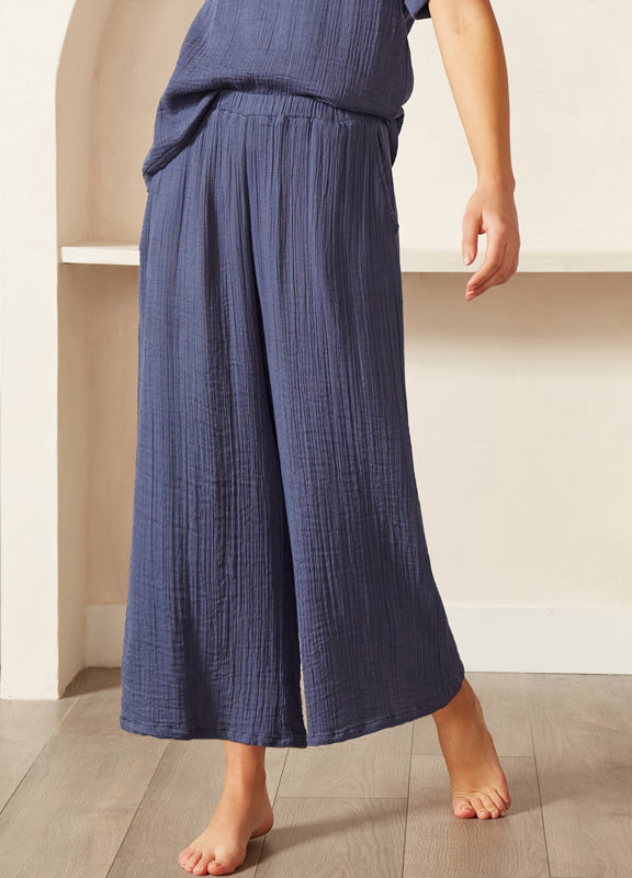 Weekend Gauze Lounge Pant in Blue