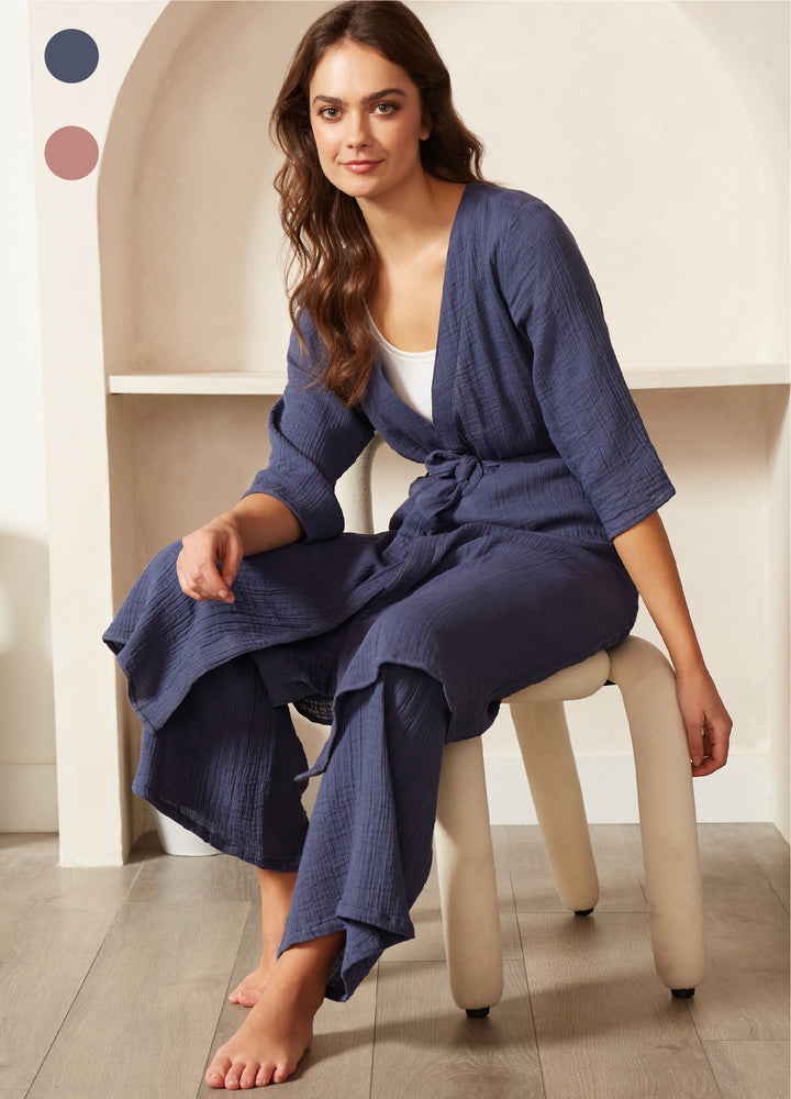 Weekend Lounge Robe in Blue