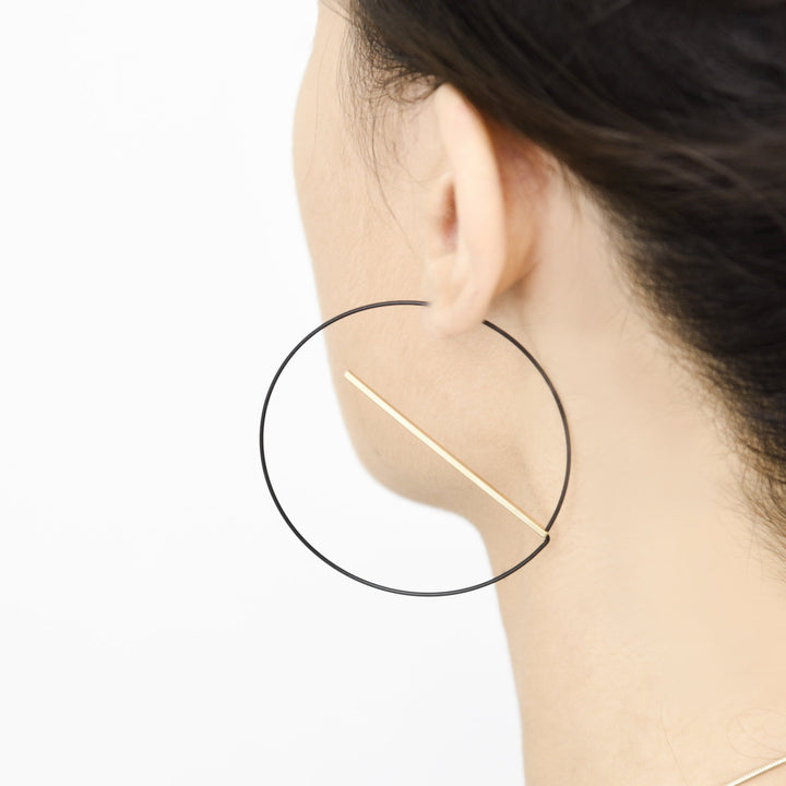 Float Hoops Black Silver