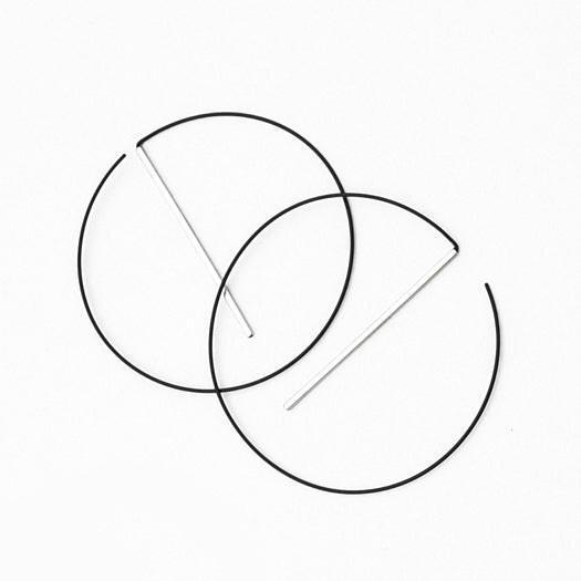 Float Hoops Black Silver