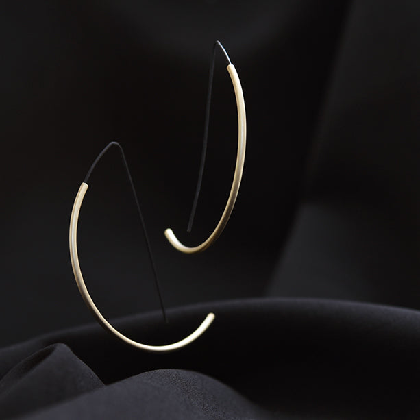 Lune Hoops Black Gold