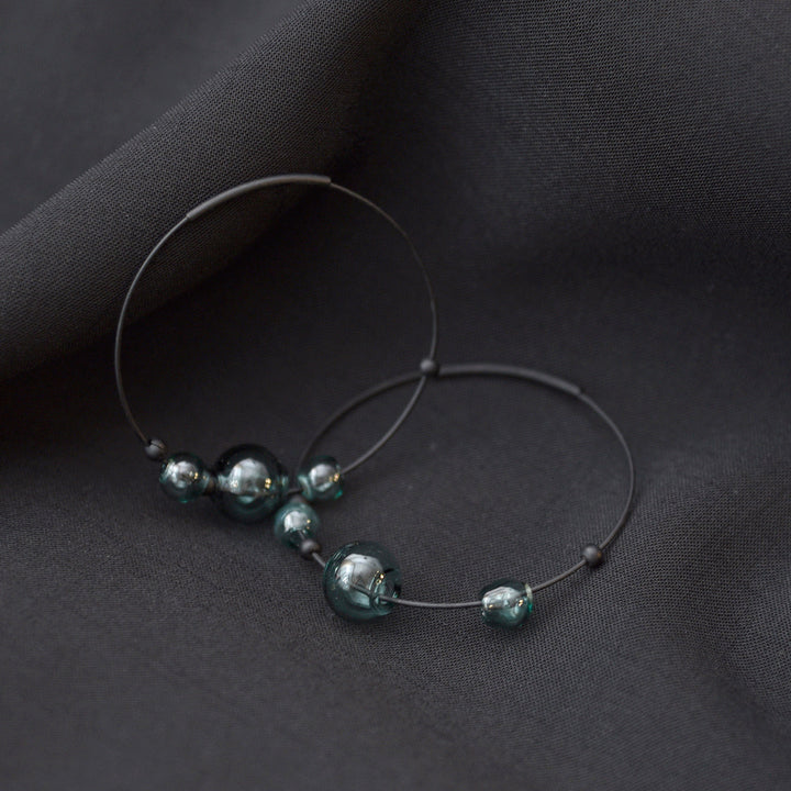 Eclipse Hoops Glass Aqua