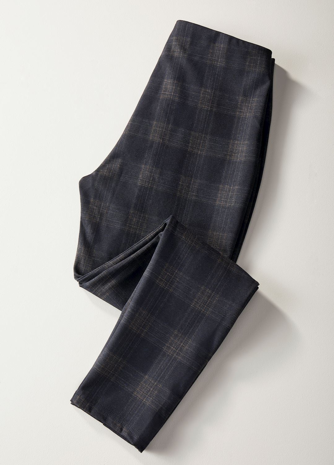 Margo Plaid Ponte Pants in Brown Plaid