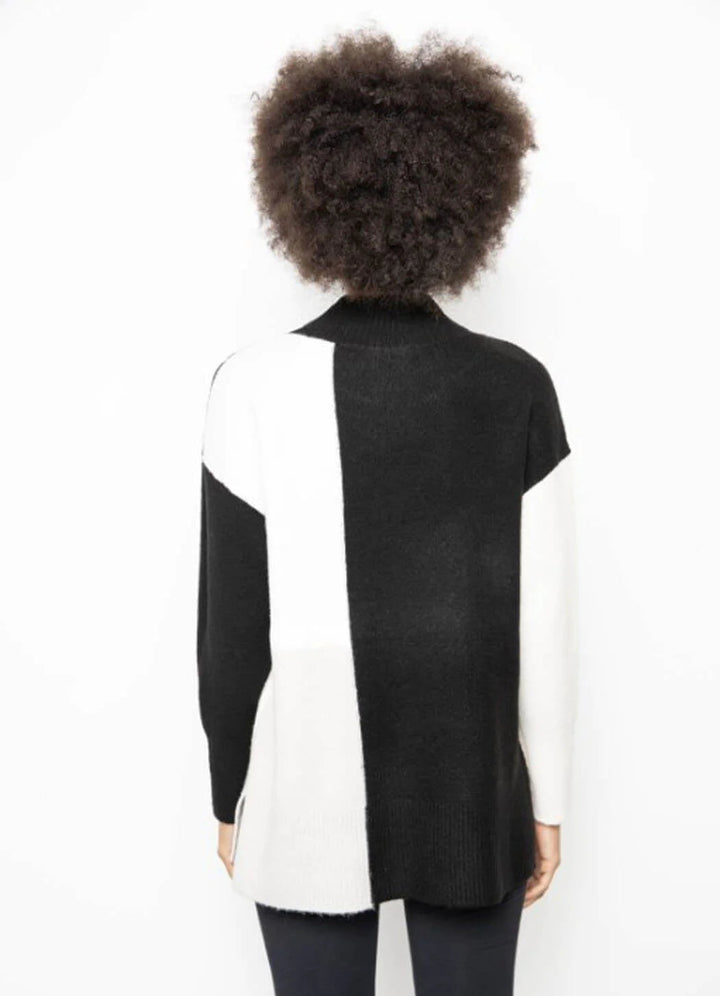 Colorblock Funnel Neck Tunic