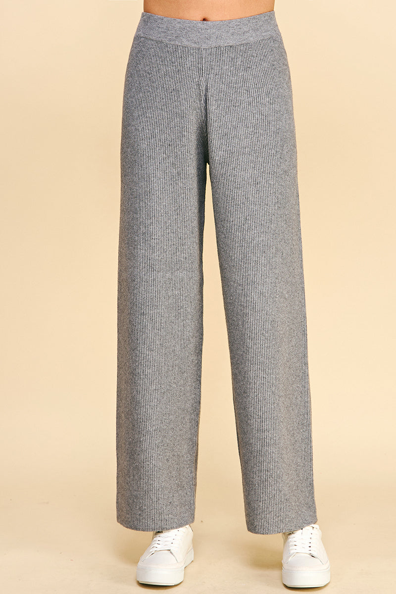 Knit Sweater Pants in Heather Grey