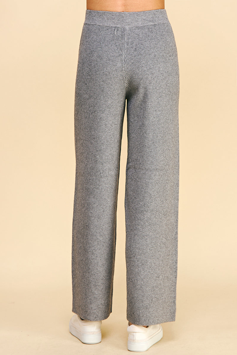 Knit Sweater Pants in Heather Grey