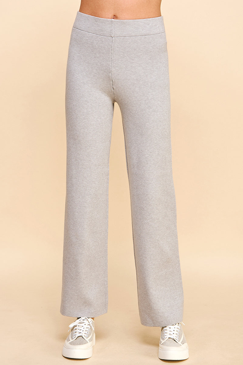 Straight Leg Sweater Pants in Heather Grey