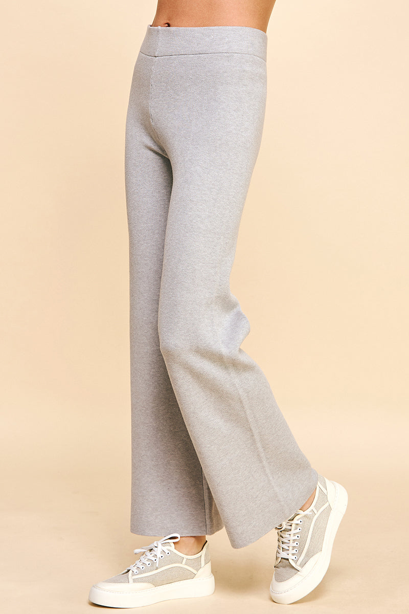 Straight Leg Sweater Pants in Heather Grey