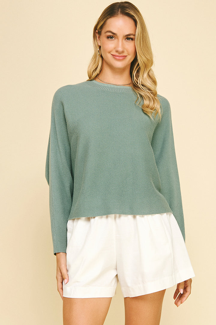 Dolman Sleeves Sweater in Light Olive