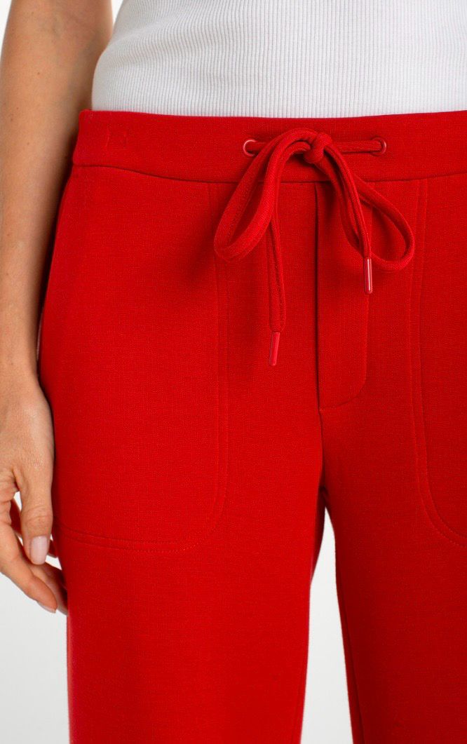 Pull on Wide Leg Crop Pants in Red