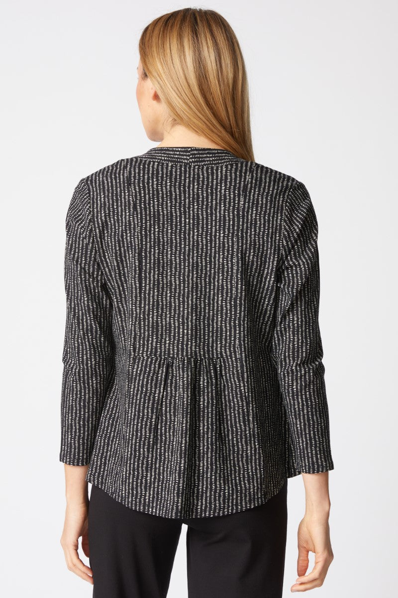 Core Travel Dots Shirred Back Open Front Jacket in Dove