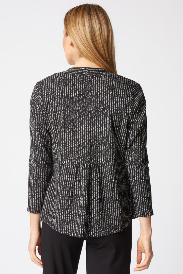 Core Travel Dots Shirred Back Open Front Jacket in Dove