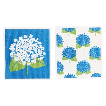 Hydrangea Blu Cloths Reusable Sponge-Cloth, Set of 2